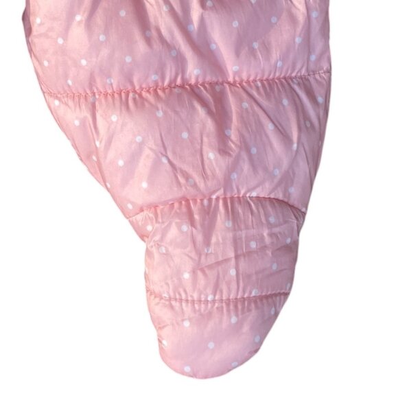 Old Navy Baby Polka Dot Quilted Snowsuit Sz 6-12mos Pink One-Piece Winter Girly - Picture 10 of 13